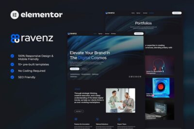 Ravenz - Creative Digital Agency Elementor Template Kit