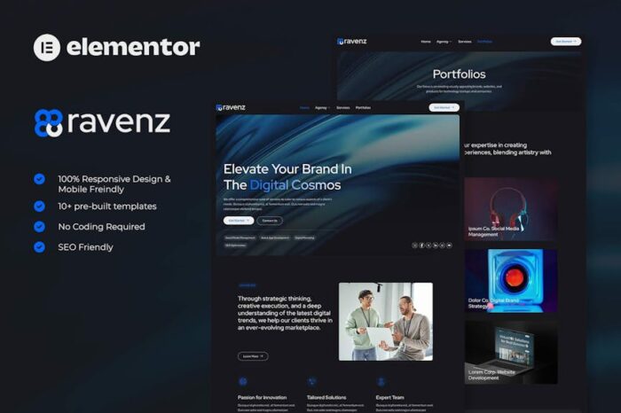 Ravenz - Creative Digital Agency Elementor Template Kit