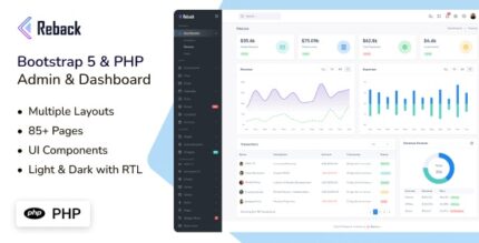 Reback - Bootstrap & PHP Admin Dashboard Template