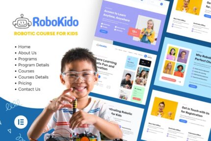 Robokido - Online Learning Courses for Kids Elementor Template Kit