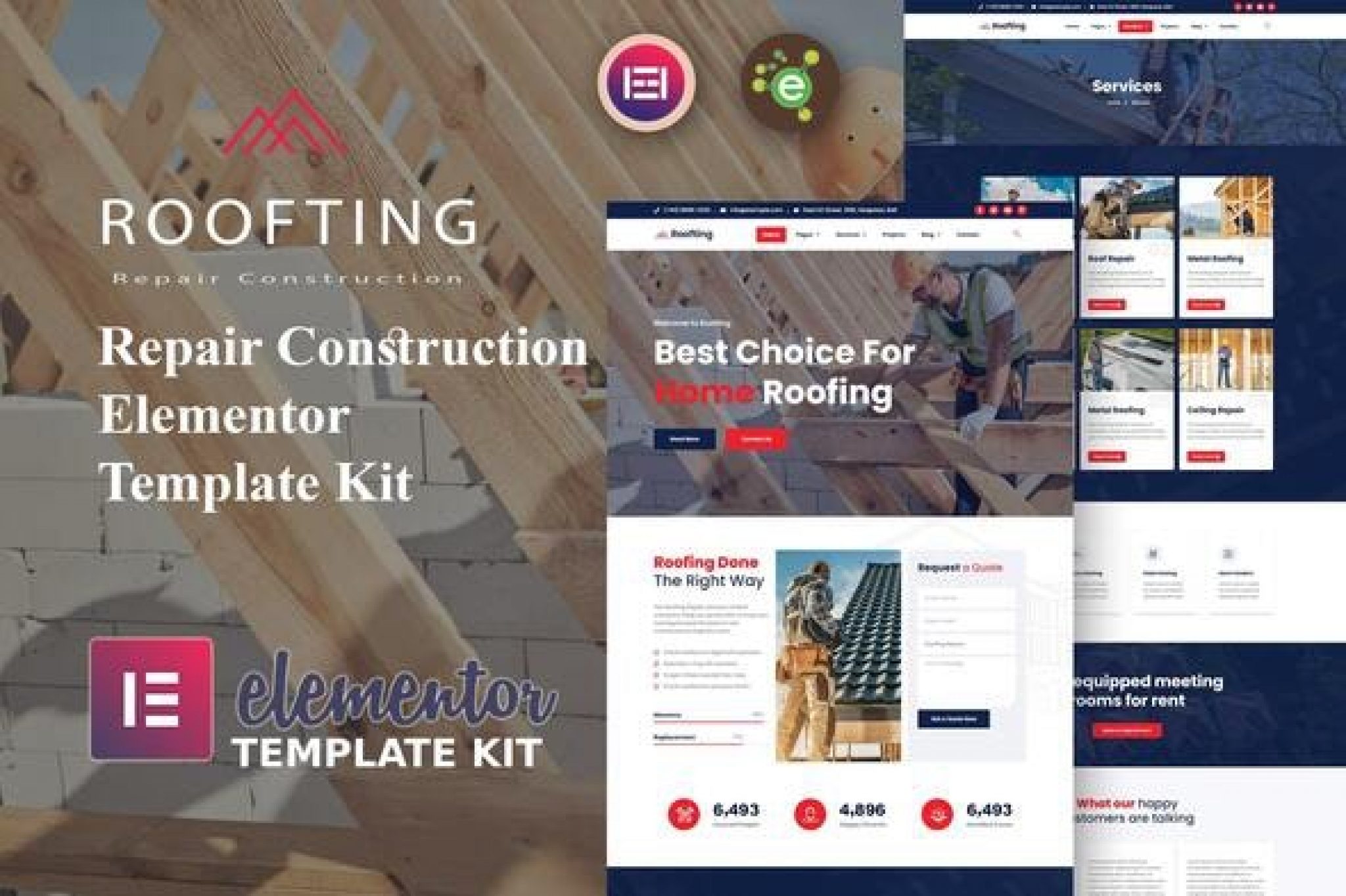 Roofting - Repair Construction Elementor Template Kit Roofting - Repair Construction Elementor Template Kit