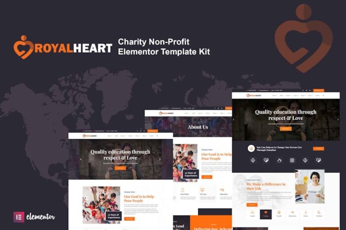 Royalheart - Nonprofit Charity Elementor Template Kit