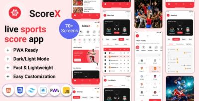 Scorex - Livescore Sport App Template ( Tailwind Css + PWA )