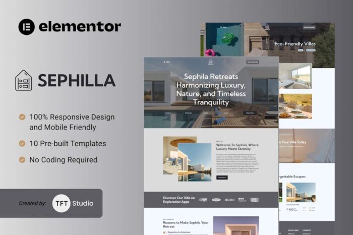 Sephilla - Premier Villa Showcase Elementor Template Kit