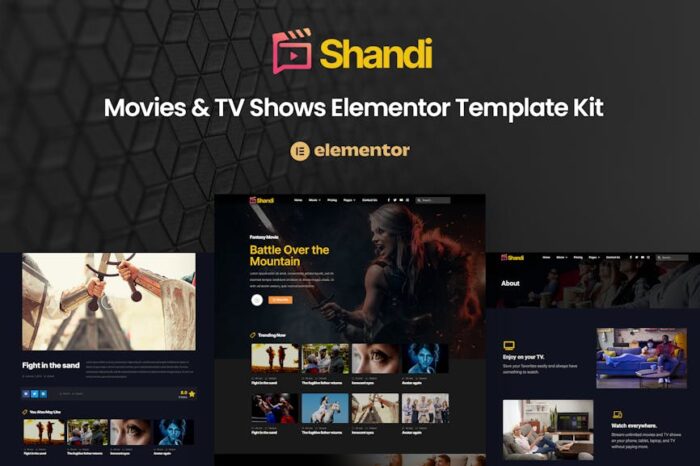 Shandi – Movies & TV Shows Elementor Template Kit