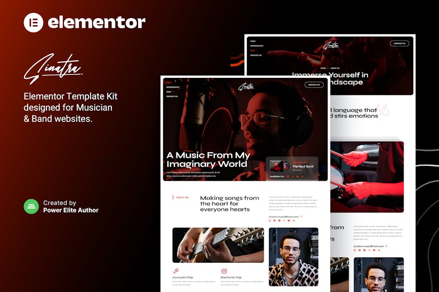 Sinatra - Musician & Band Elementor Template Kit Sinatra - Musician & Band Elementor Template Kit