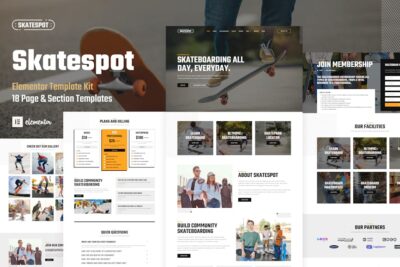 Skatespot - Skateboard Community & Skate Park Elementor Pro Template Kit