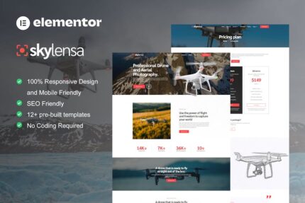 Skylensa - Aerial Photography & Videography Elementor Template Kit