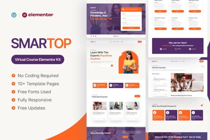 Smartop - Virtual Course Elementor Pro Template Kit