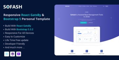 Sofash - SaaS & Software React GatsBy Landing Page