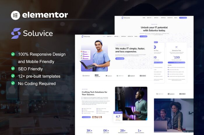 Soluvice - IT Solutions & Services Company Elementor Pro Template Kit