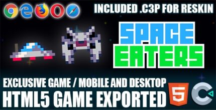 Space Eaters Game - HTML5 Construct3 Source-Code