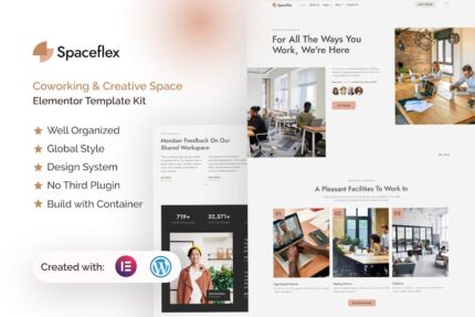 SpaceFlex - Coworking & Creative Space Elementor Pro Template Kit