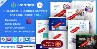 StartNext - Elementor IT & Business Startup WP Theme