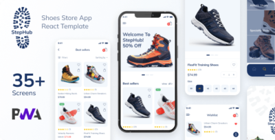 StepHub - Shoes Store & eCommerce React Mobile App PWA