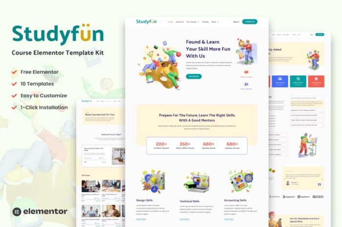 Studyfun - Course Elementor Template Kit
