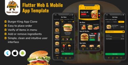 SuperBurger - Flutter Web and Mobile app Template using GetX - Burger King clone App