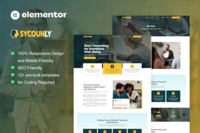 Sycounly - Psychology & Counseling Services Elementor Pro Template Kit