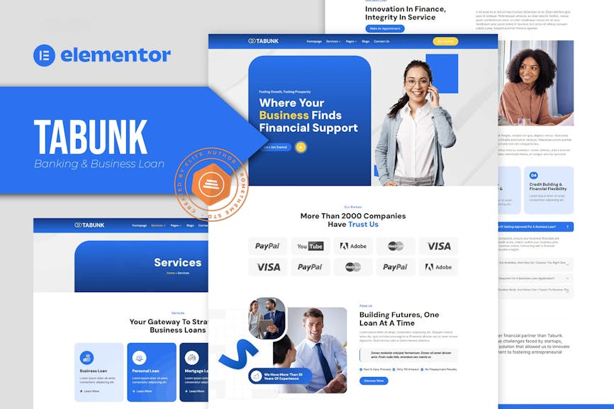 Tabunk - Banking & Business Loan Elementor Template Kit Tabunk - Banking & Business Loan Elementor Template Kit