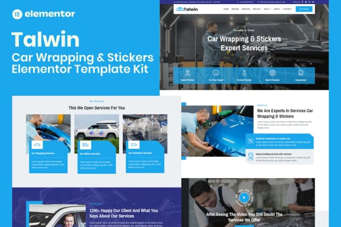 Talwin - Car Wrapping & Stickers Elementor Pro Template Kit