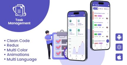 Task Management - Manage Teams & Tasks To do list Work Management iOSAndroid App Template