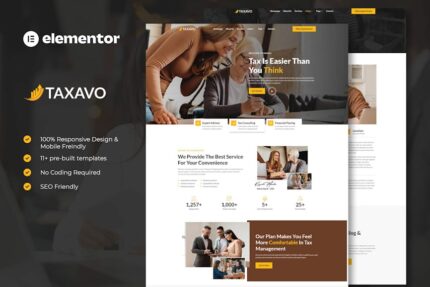 Taxavo - Tax Advisor & Financial Consulting Elementor Template Kit