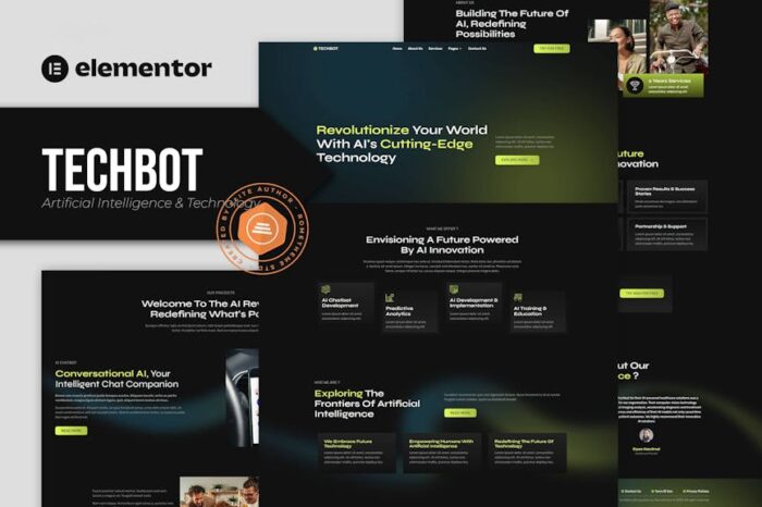 Techbot - Artificial Intelligence & Technology Services Elementor Template Kit