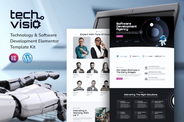 Techvisio - Technology & Software Development Elementor Pro Template Kit