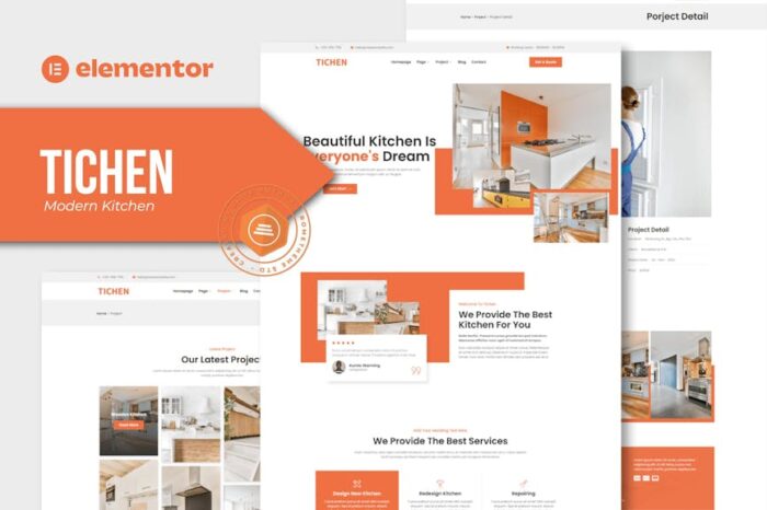 Tichen - Modern Kitchen Elementor Template Kit