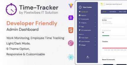 Timetracker - Time Tracking Management React Admin Template