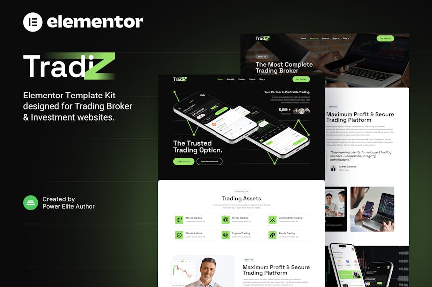 Tradiz - Trading Broker & Investment Elementor Template Kit Tradiz - Trading Broker & Investment Elementor Template Kit