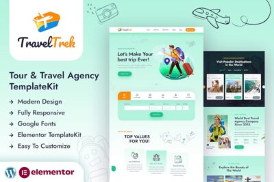 Travel Trek - Tour and Travel Agency Elementor Template Kit