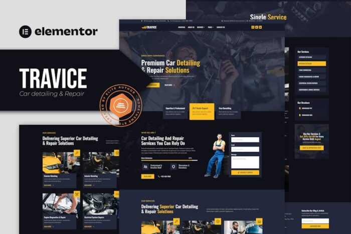 Travice - Car Detailing Service & Car Repair Elementor Template Kit