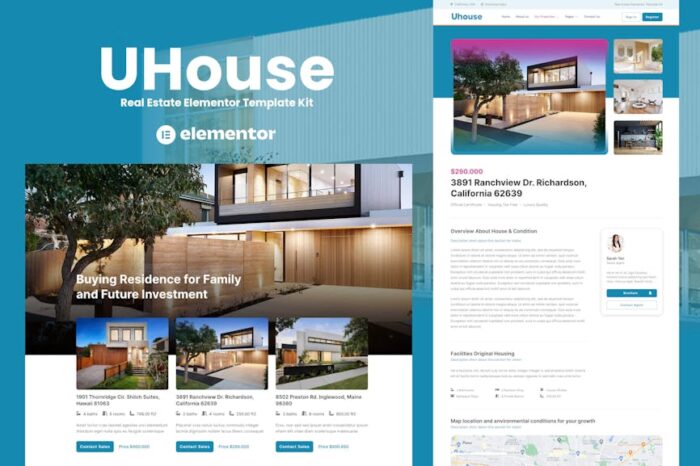 UHouse - Real Estate Elementor Template Kit