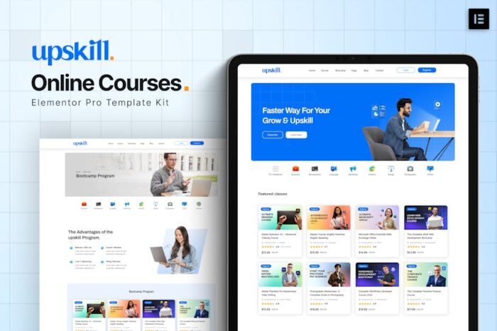 Upskill - Online Course Elementor Pro Template Kit