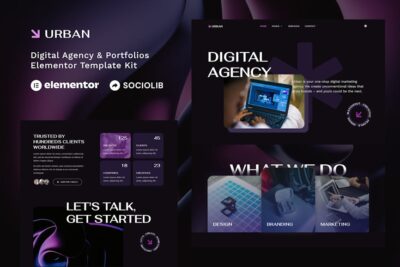 Urban - Dark Digital Agency & Portfolios Elementor Template Kit