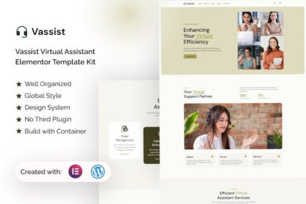 Vassist - Virtual Assistant Elementor Pro Template Kit