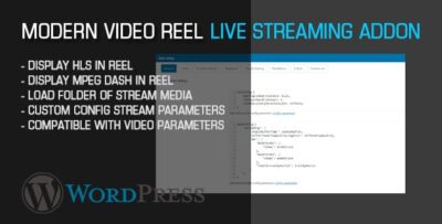 Video Reel Live Streaming AddOn for WordPress