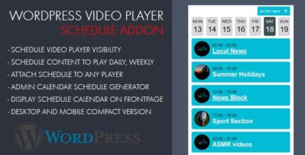 Video player Schedule AddOn for WordPress