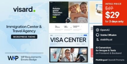 Visard - Immigration Center & Travel Agency WordPress Theme