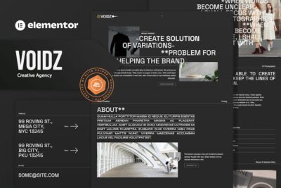 Voidz - Creative Agency Elementor Template Kit