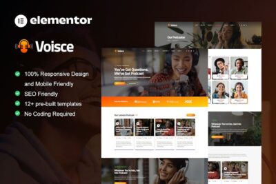 Voisce - Podcaster & Music Streaming Elementor Pro Template Kit