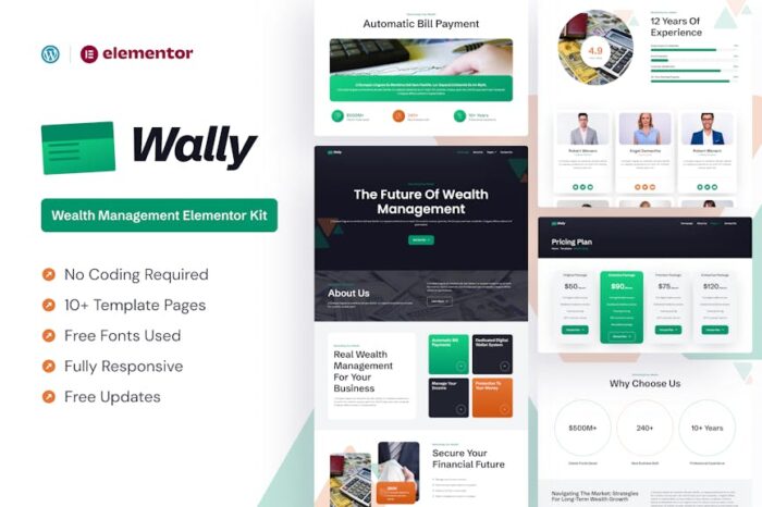 Wally - Wealth Management Elementor Pro Template Kit