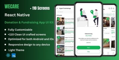 Wecare - Donation, Charity, & Fundraising React Native Expo App Ui Kit