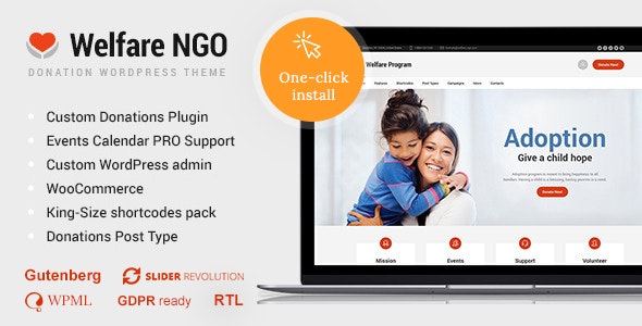 Welfare NGO - Nonprofit Organization Charity Theme v1.3.2 Welfare NGO - Nonprofit Organization Charity Theme v1.3.2