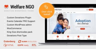 Welfare NGO – Nonprofit Organization Charity Theme v1.3.2