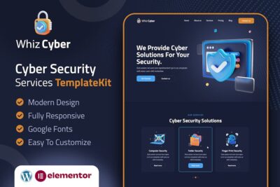 WhizCyber - Cyber Security Elementor Template Kit