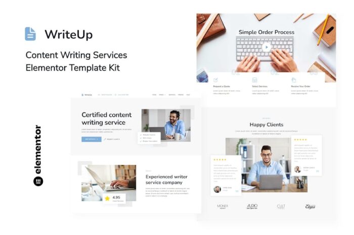 WriteUp - Content Writing Services Elementor Template Kit