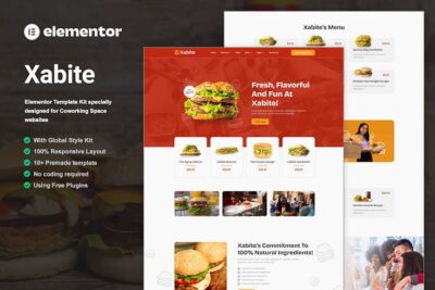 Xabite - Burger Fast Food Elementor Template Kit