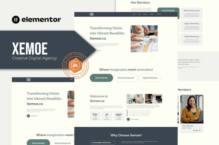 Xemoe - Digital Creative Agency Elementor Template Kit